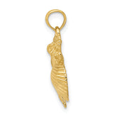 14K Gold Shell Cluster Pendant for Men with Polished Textured Finish